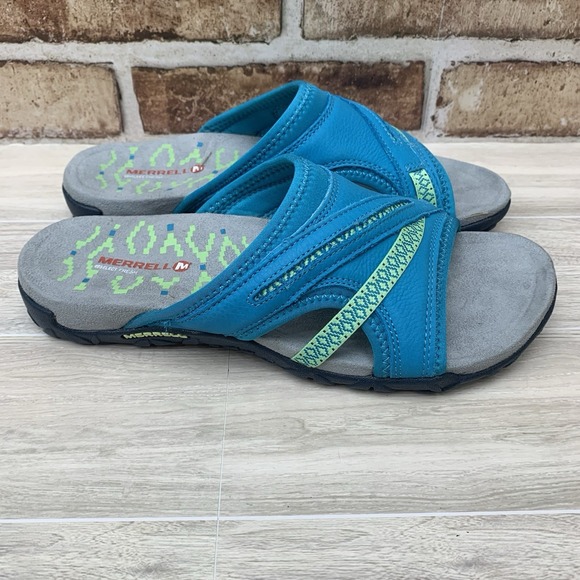 Merrell Terran Slide II Blue Women's Size 7 Sandals Open Toe Slip-On Comfort - Picture 1 of 8